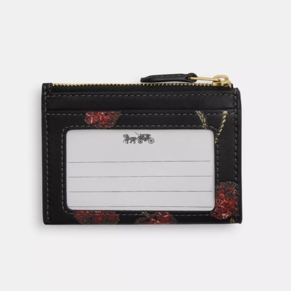 COACH Mini Skinny Id Case Cardholder Wallet with Cherry Print NWT AUTHENTIC - Picture 12 of 14